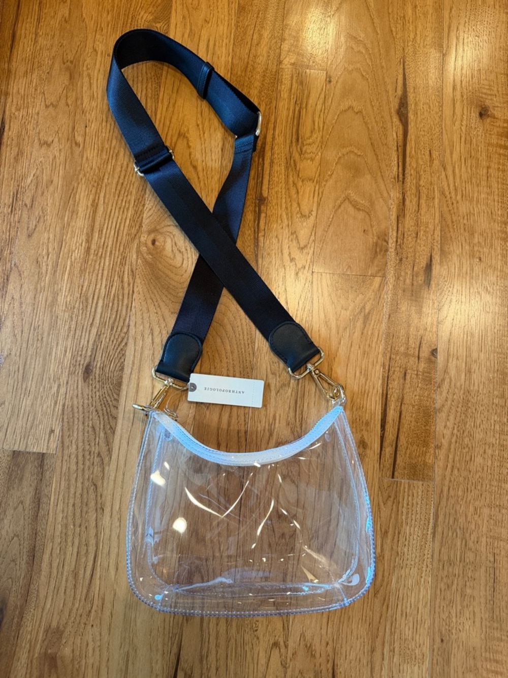 Stoney Clover Clear Crossbody Bag with Black Strap